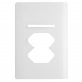 Placa P/ 1 Interruptor + 2 Tomadas 4x2 - Novara Branco
